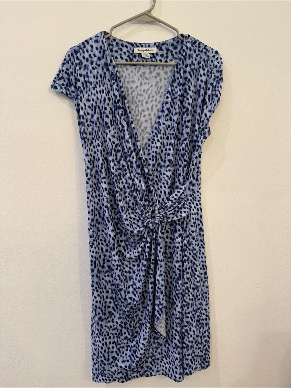 Tommy Bahama Navy and Light Blue Leopard Print dress